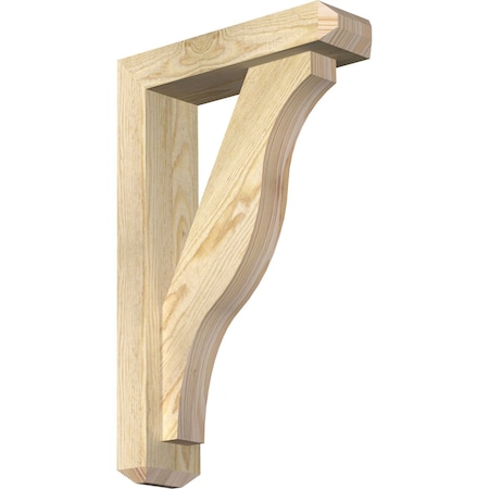 Ekena Millwork Funston Craftsman Rough Sawn Bracket w/ Offset Brace, Douglas Fir, 4"W x 14"D x 22"H BKT0402X14X22FST04RDF